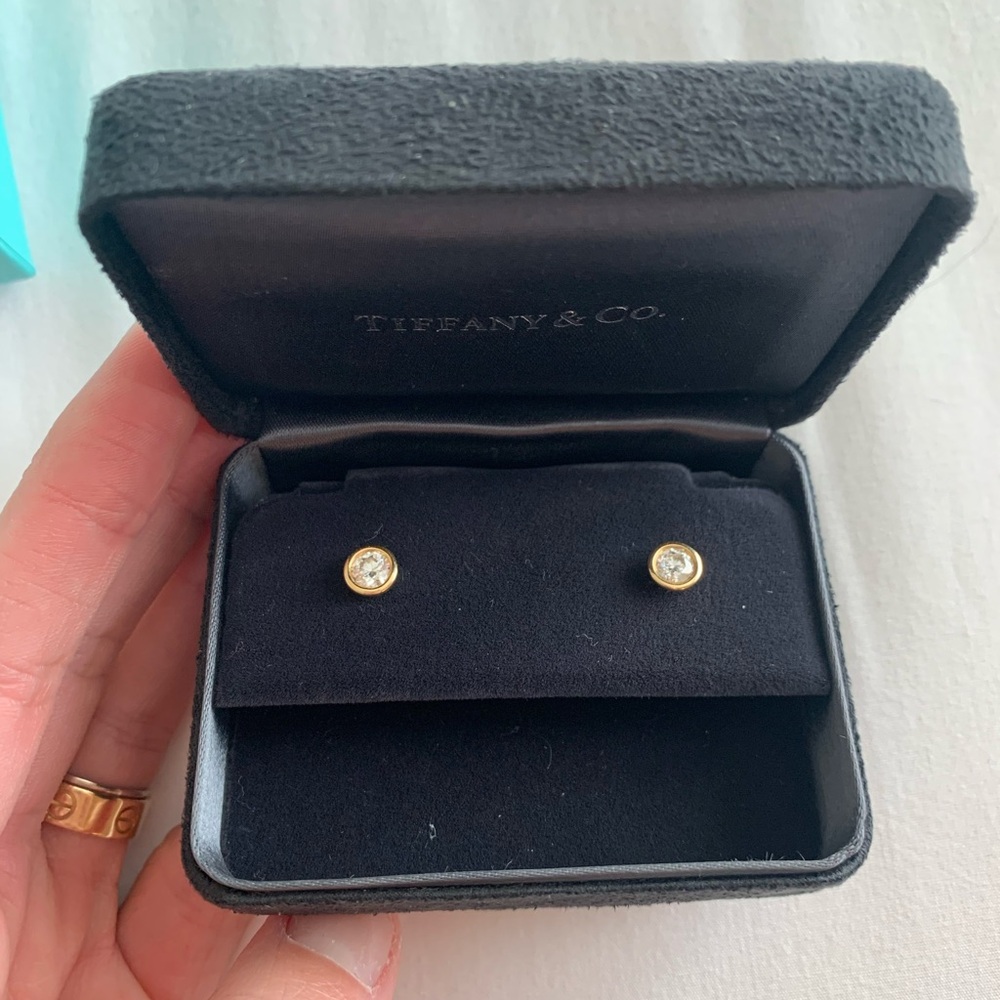 Tiffany & Co. Elsa Peretti Diamonds By the Yard Yellow Gold Earrings - Picture 5 of 10